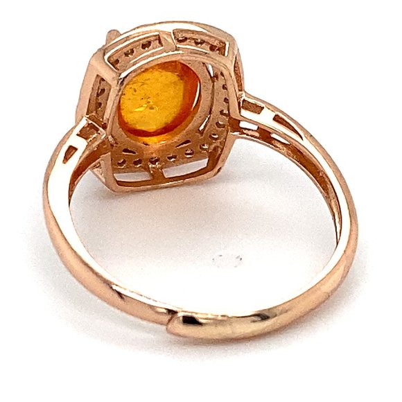 Mandarin Spessartine 3.40ct Rose Gold Silver Ring - Picture 4 of 6